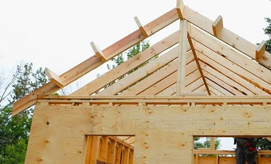 Photo of garage trusses