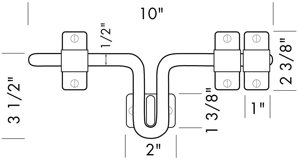 HASP10 Hasp Latch with 3 Guides Sun Valley Bronze Hardware