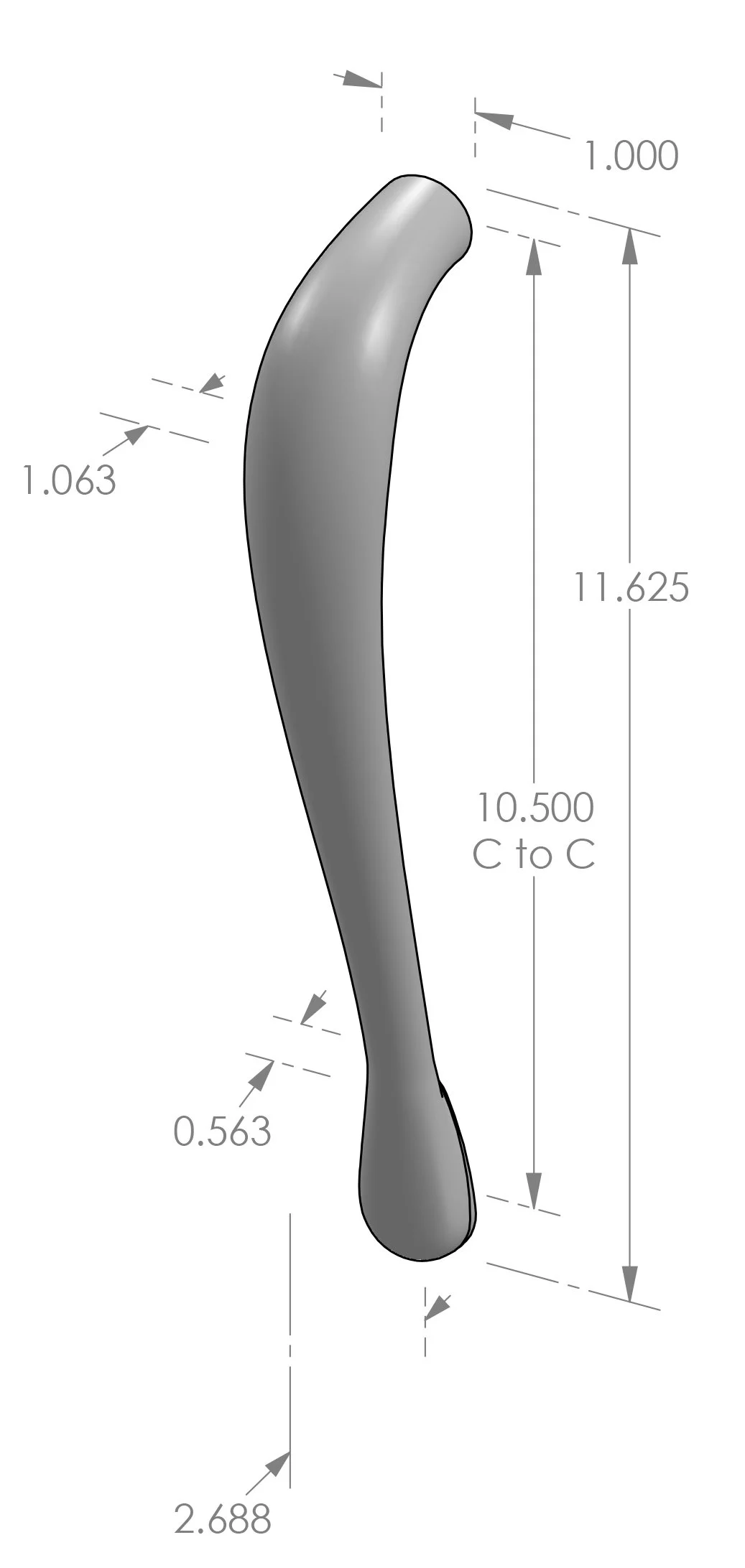GH712 Curved Grip Handle Sun Valley Bronze Hardware