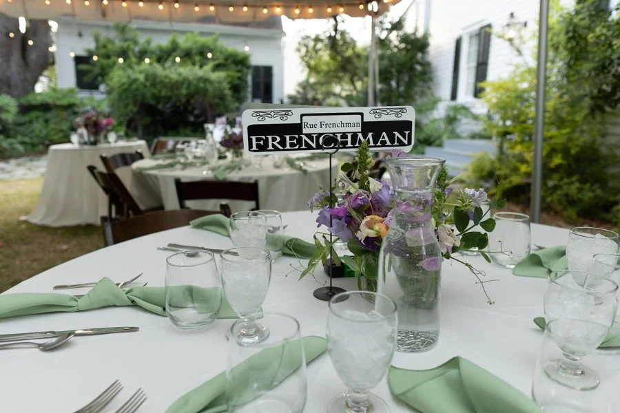 Standard china, glassware and linens for an event