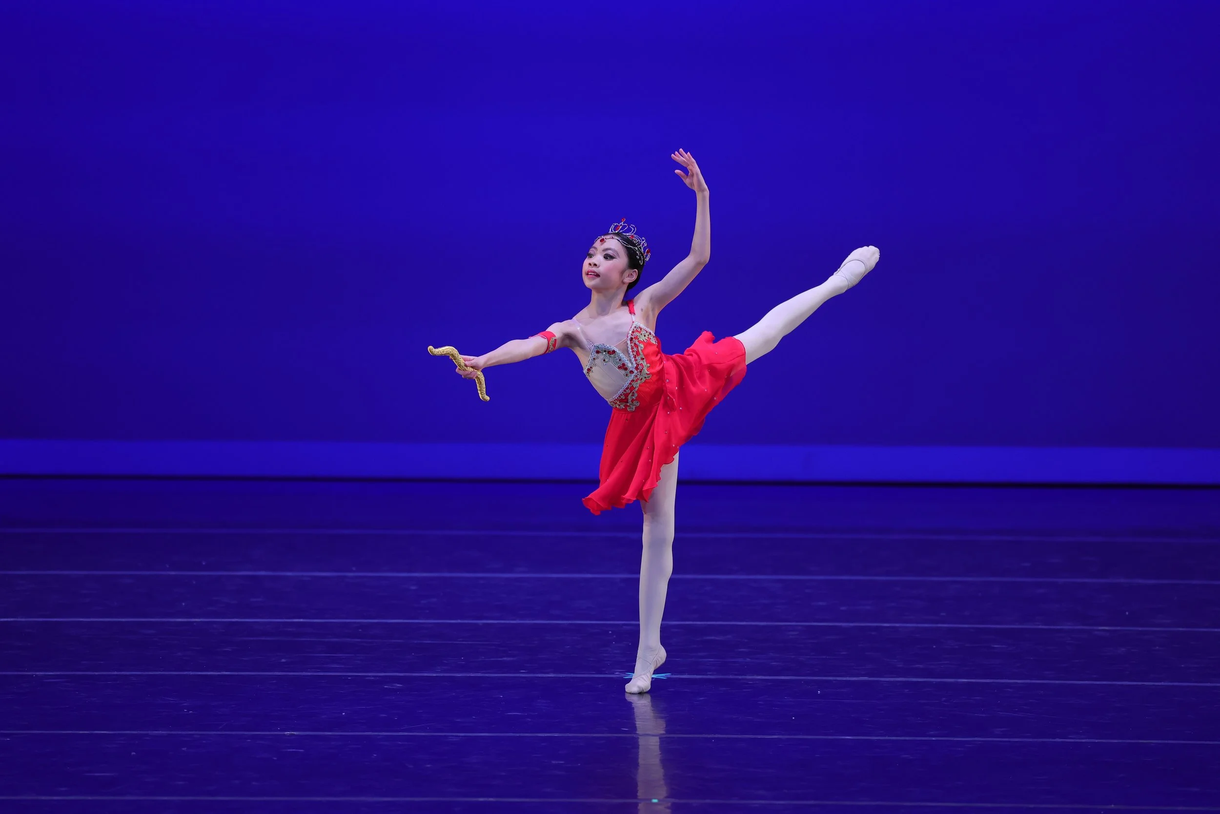 Janet Huang performing the Diana and Actaeon classical ballet variation at Columbia Youth Ballet