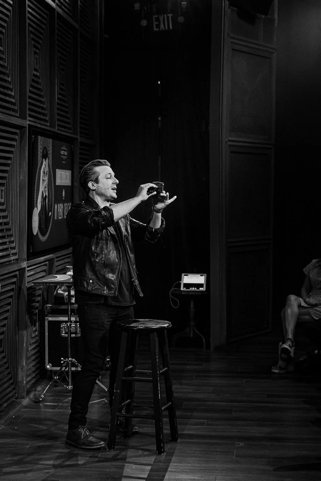 Lee Terbosic performing for an audience at Liberty Magic
