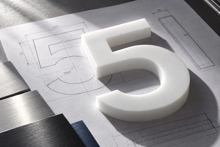 Production drawing, finished sign-number sample, and metal material coupons