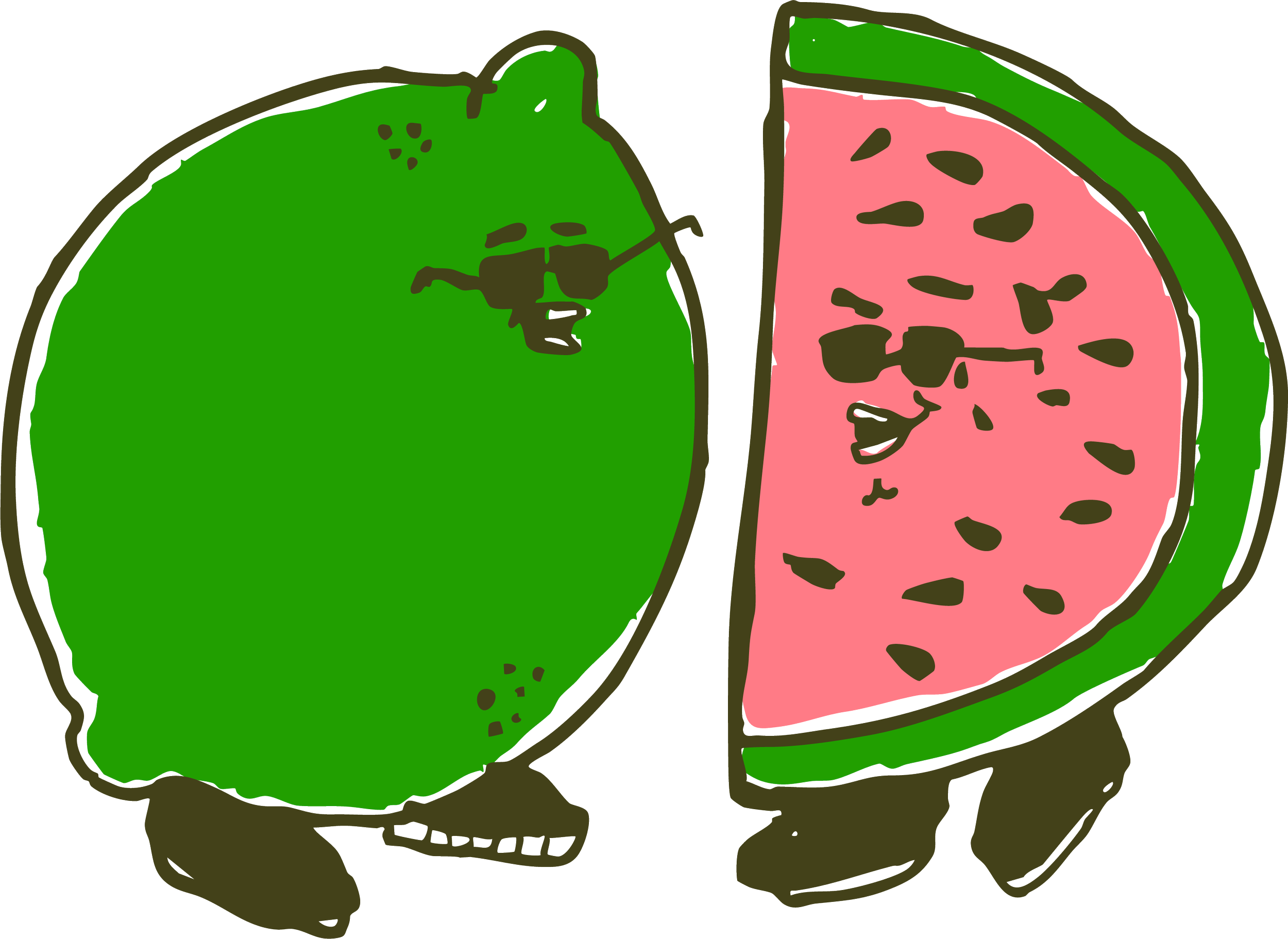 Lime and watermelon illustration