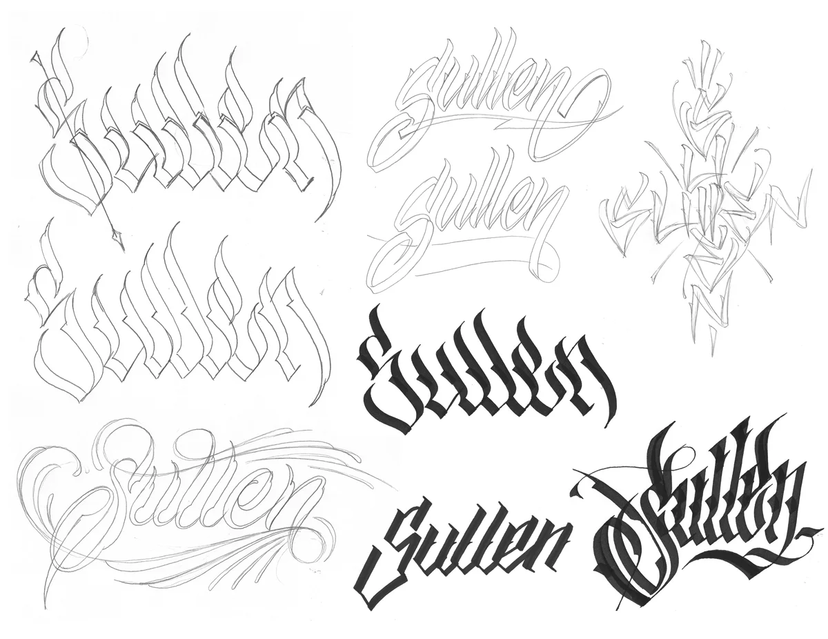 Тату леттеринг на шее эскизы