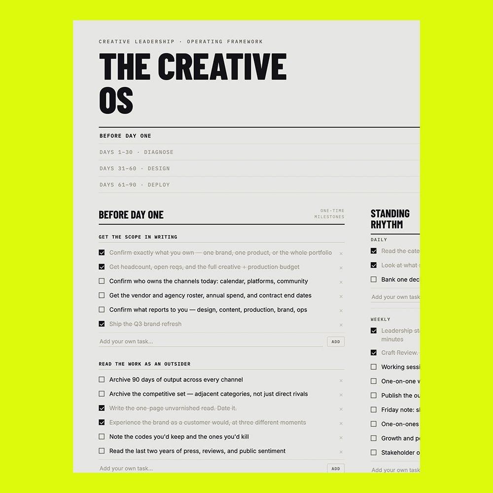 The Creative OS checklist