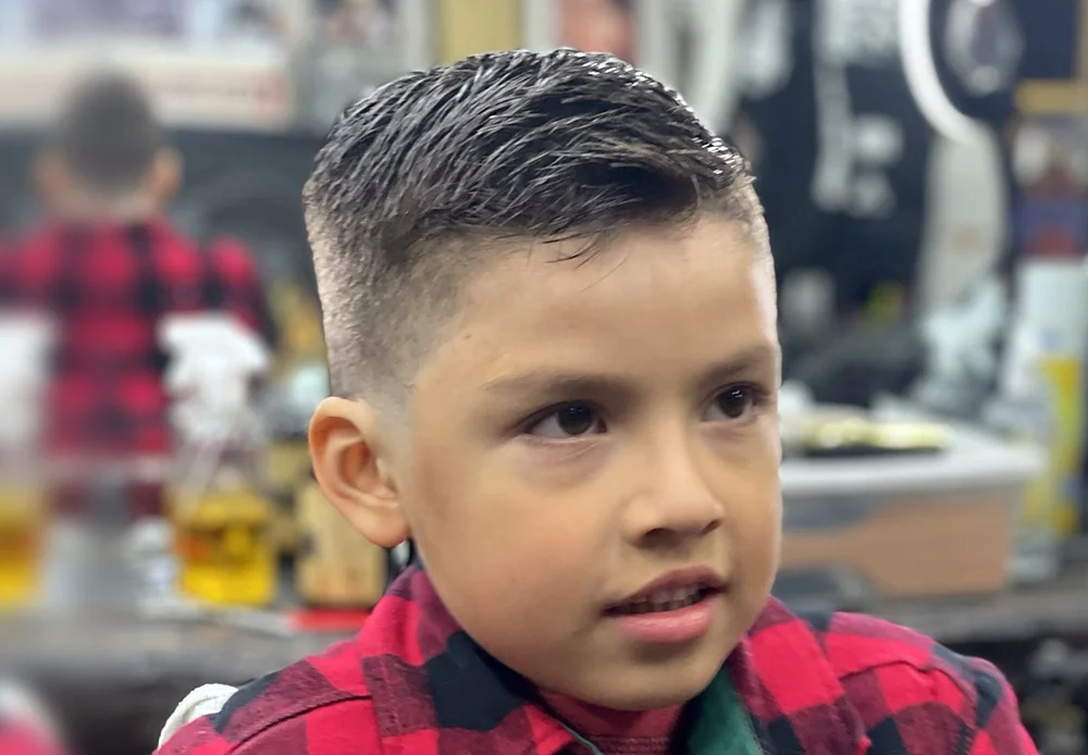 Kids haircut with a clean fade at The World Famous Venice Barbershop in Venice, CA