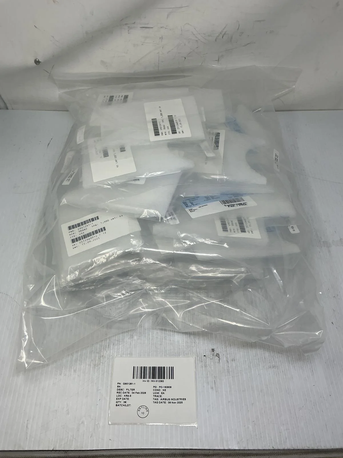 The bill of material inside a Skylink line maintenance kit