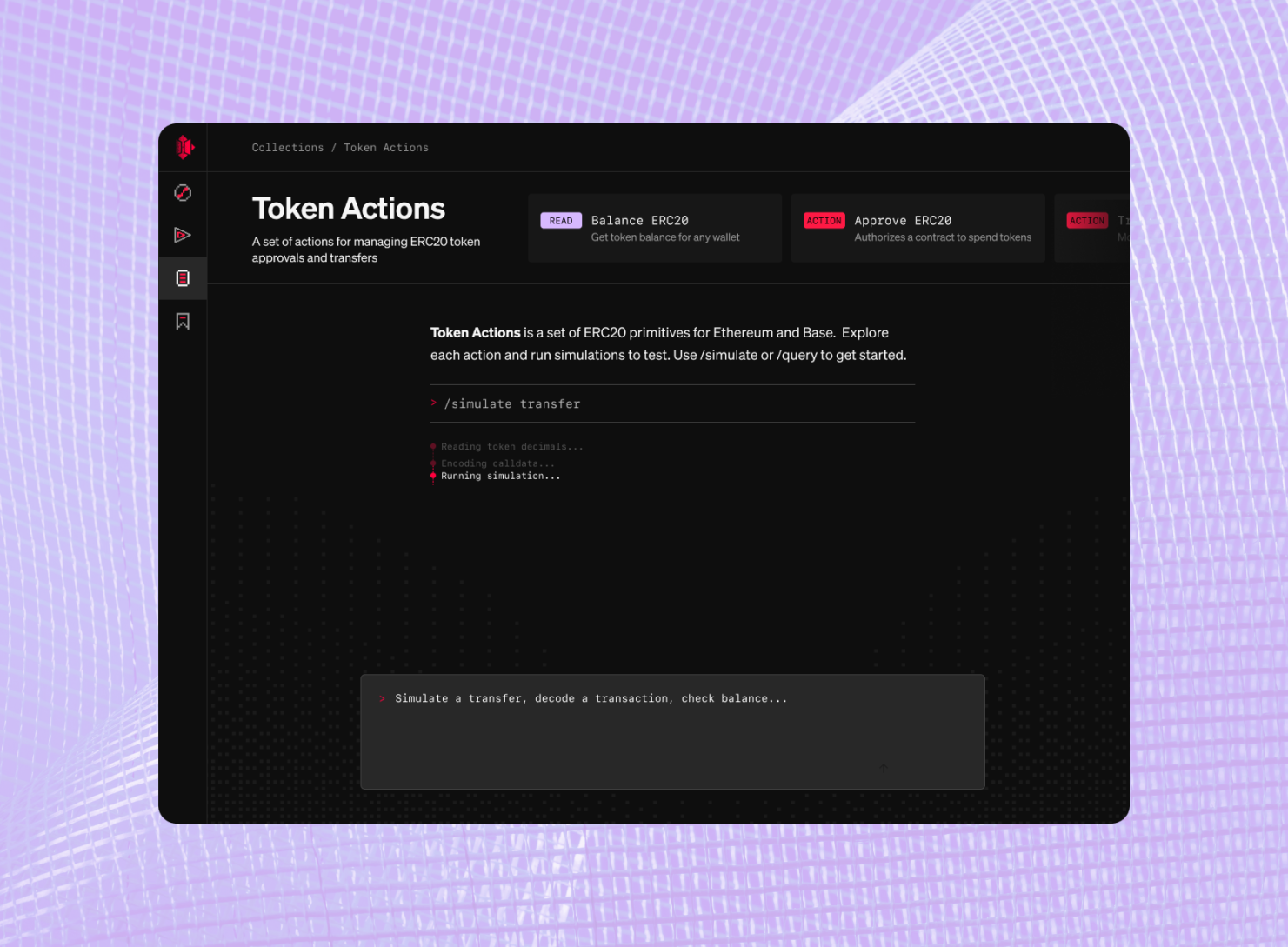 Token Actions interface