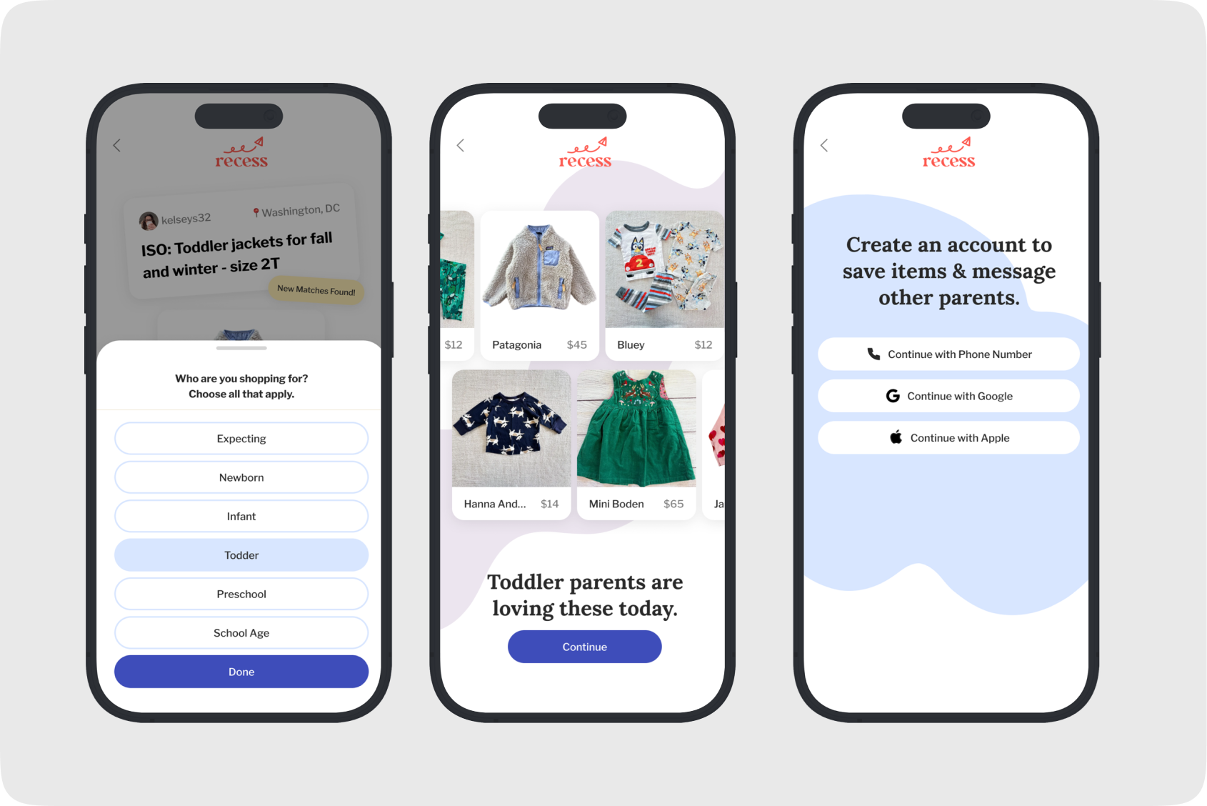 Recess onboarding flow