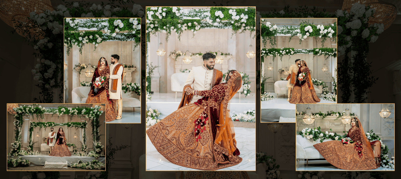 Wedding décor and floral design portfolio collage 9 by Aisha’s Wedding Decor