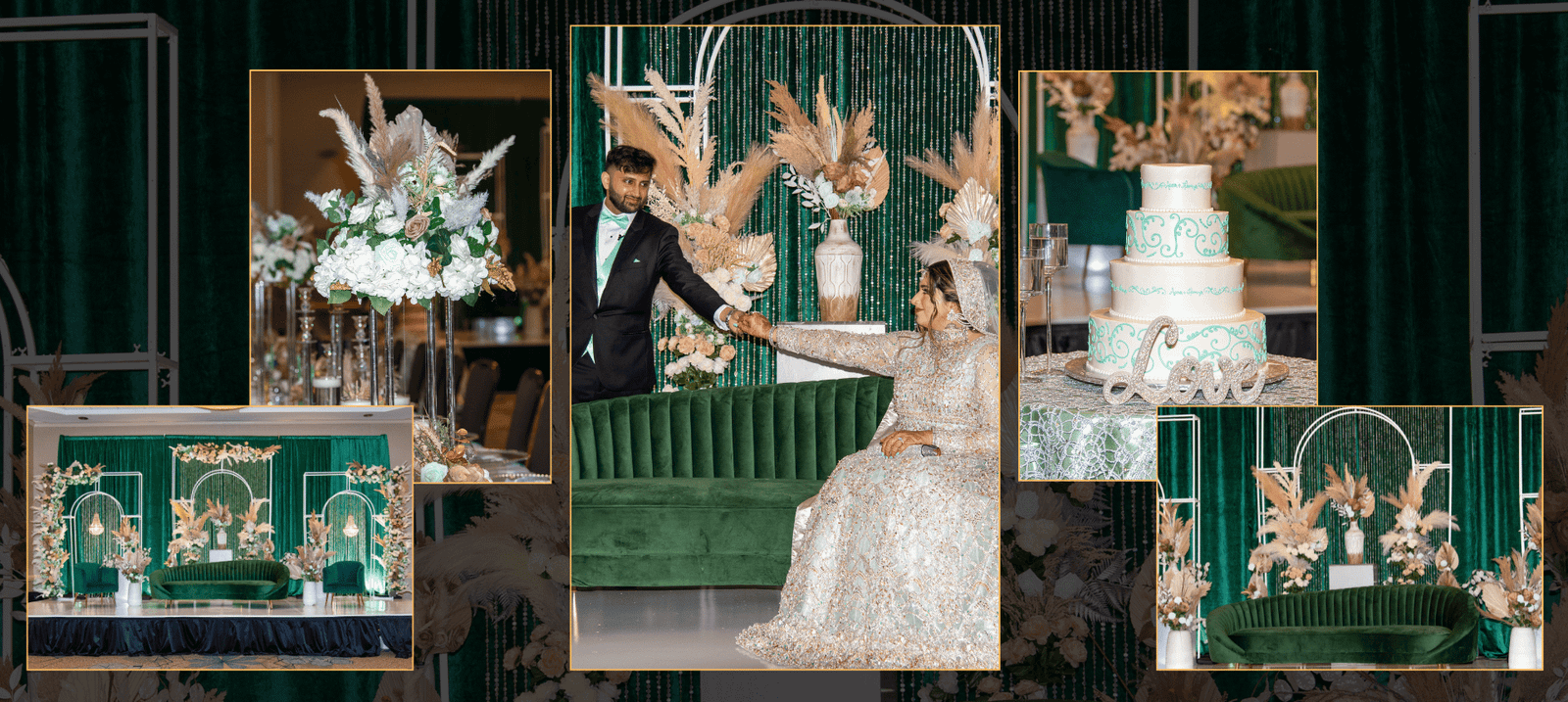 Wedding décor and floral design portfolio collage 10 by Aisha’s Wedding Decor