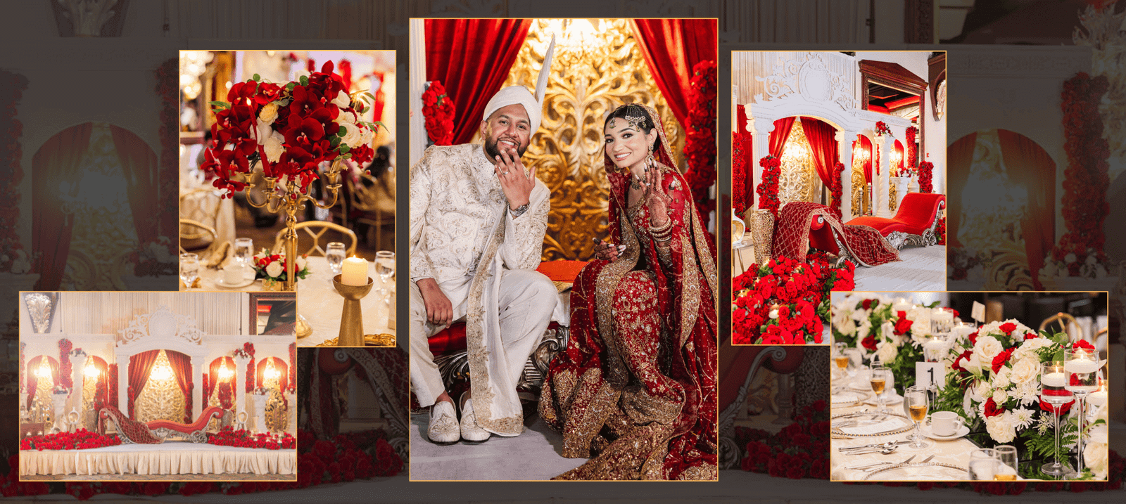 Wedding décor and floral design portfolio collage 5 by Aisha’s Wedding Decor