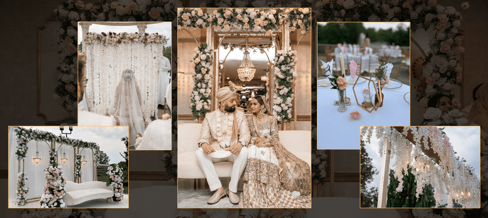 Wedding décor and floral design portfolio collage 6 by Aisha’s Wedding Decor