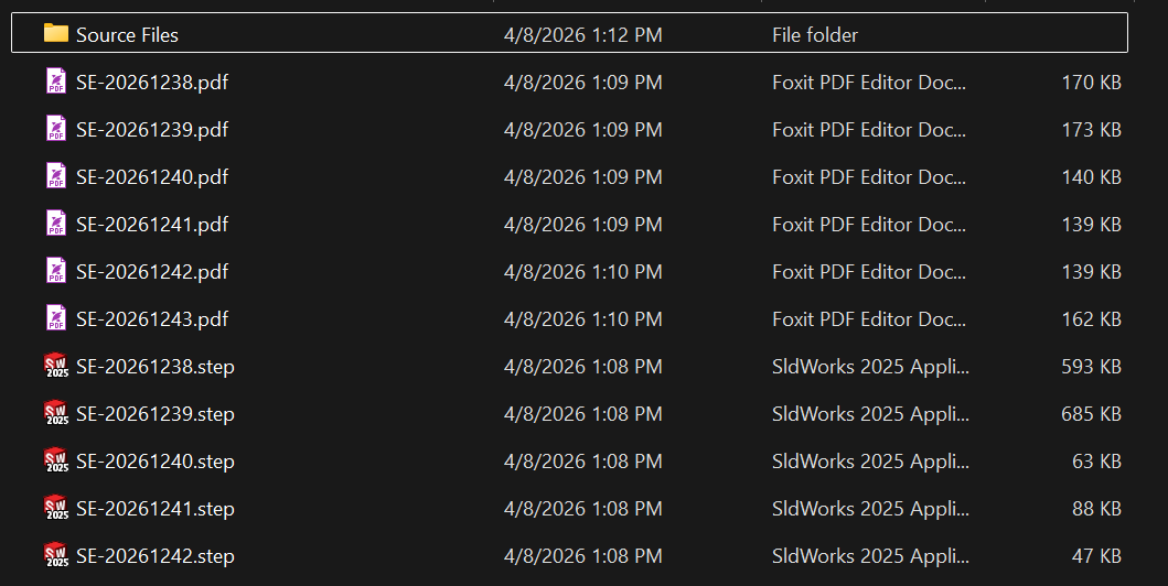 Aprilia V4 swingarm extension deliverables package — SolidWorks files, drawings, and scan data