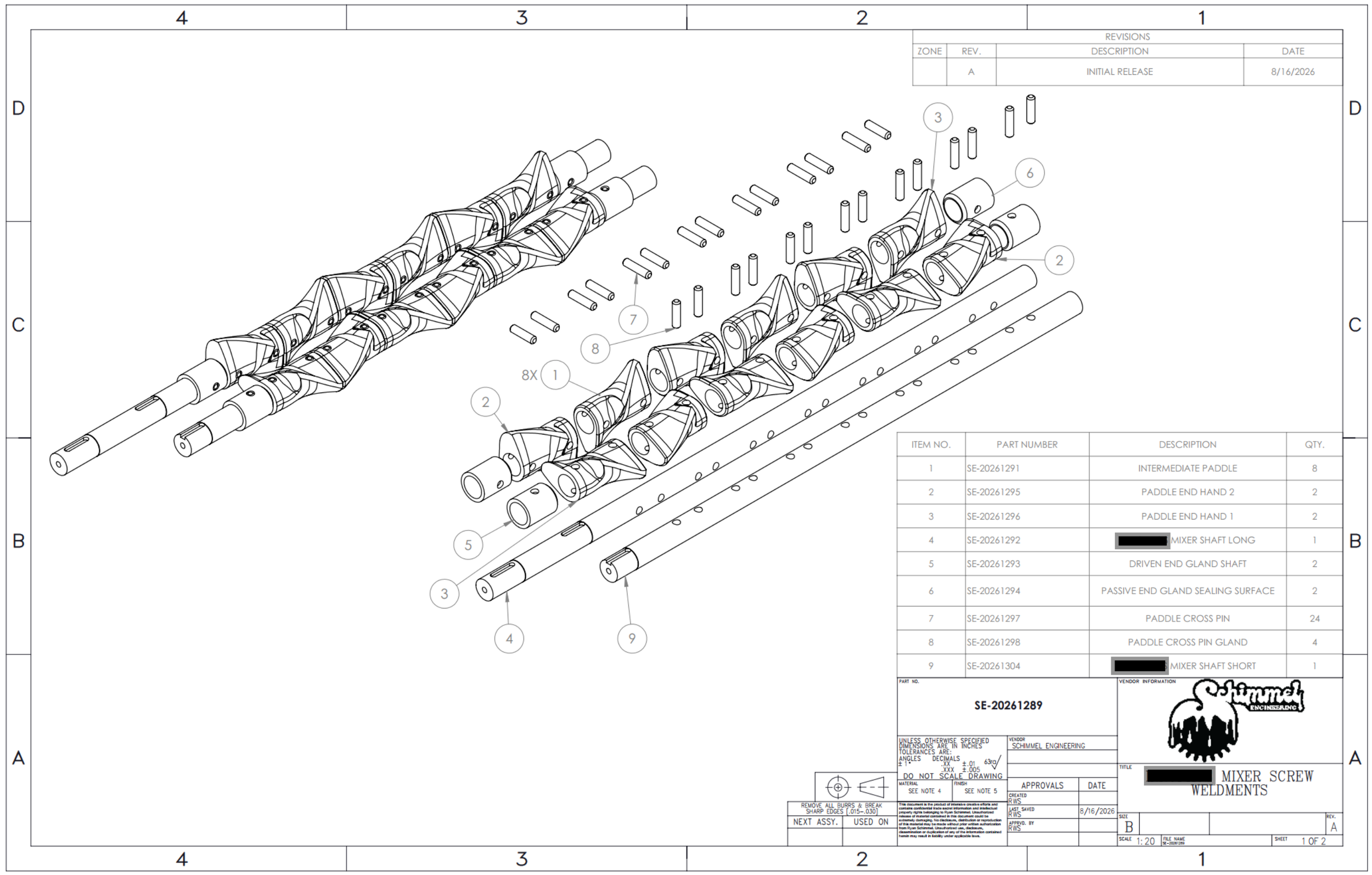 Dimensioned 2D manufacturing drawing with GD&T callouts, ready for a machine shop to produce a replacement part
