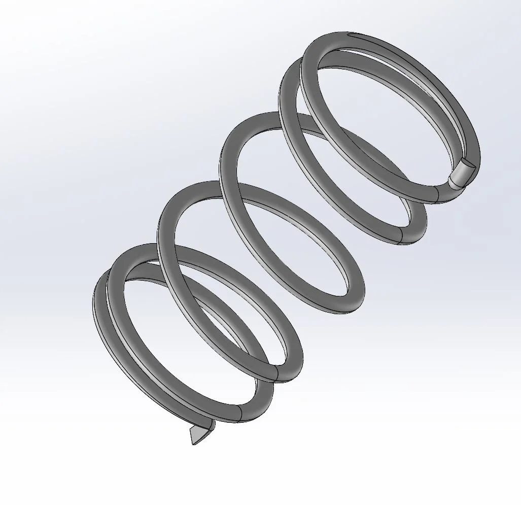 SolidWorks parametric CAD model of CVT contra spring — Schimmel Engineering reverse engineering