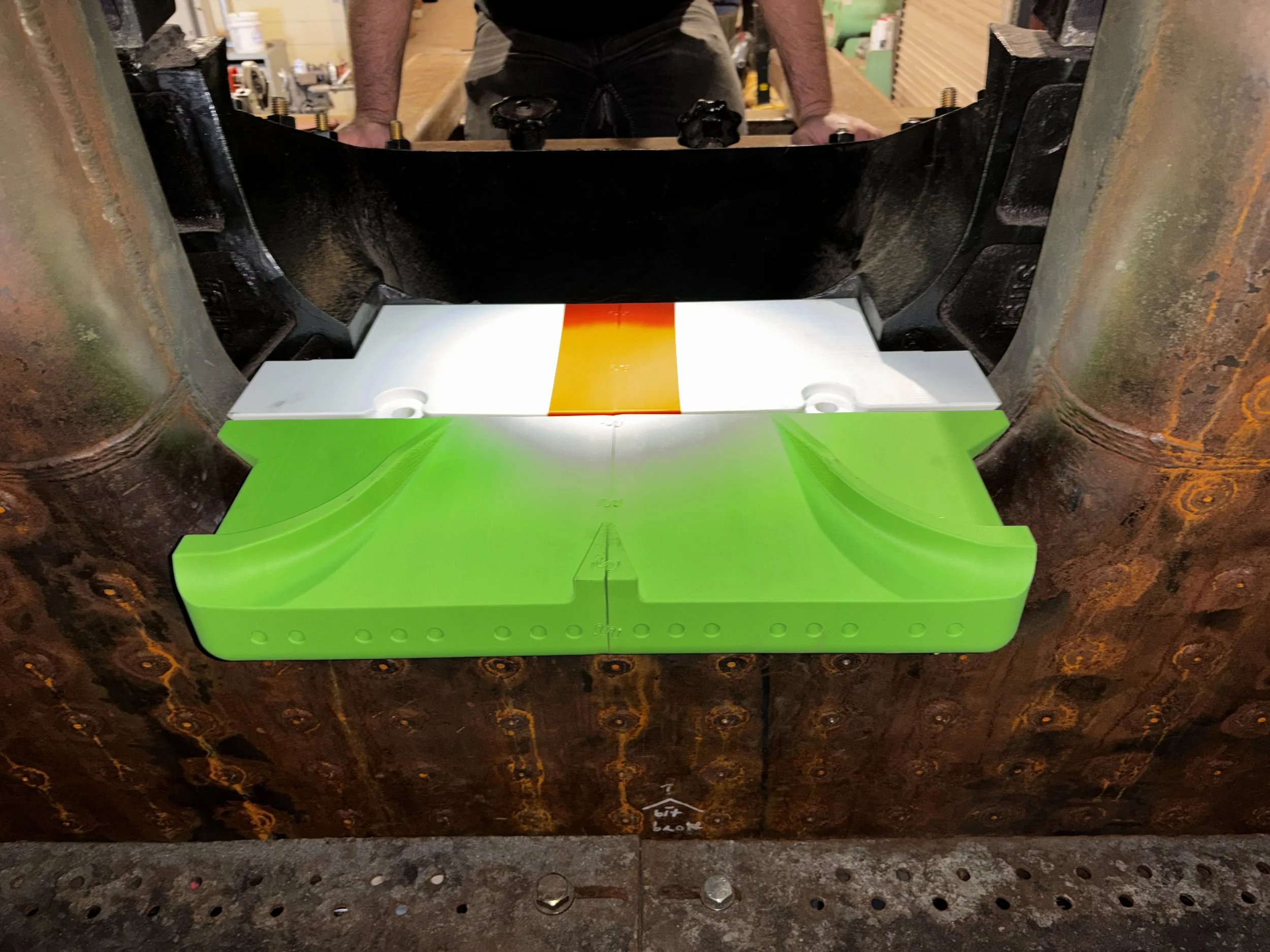 3D printed distribution plate prototypes installed inside the NC&StL No. 576 firebox for fitment validation