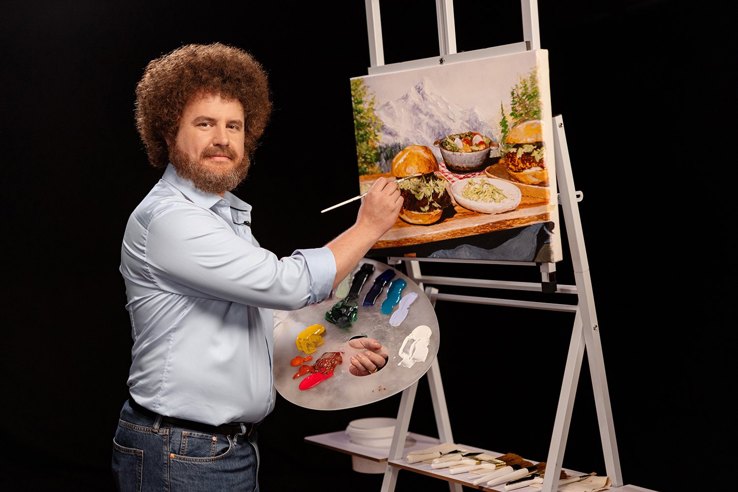 Scott Watson as Bob Ross in Goodfood parody commercial