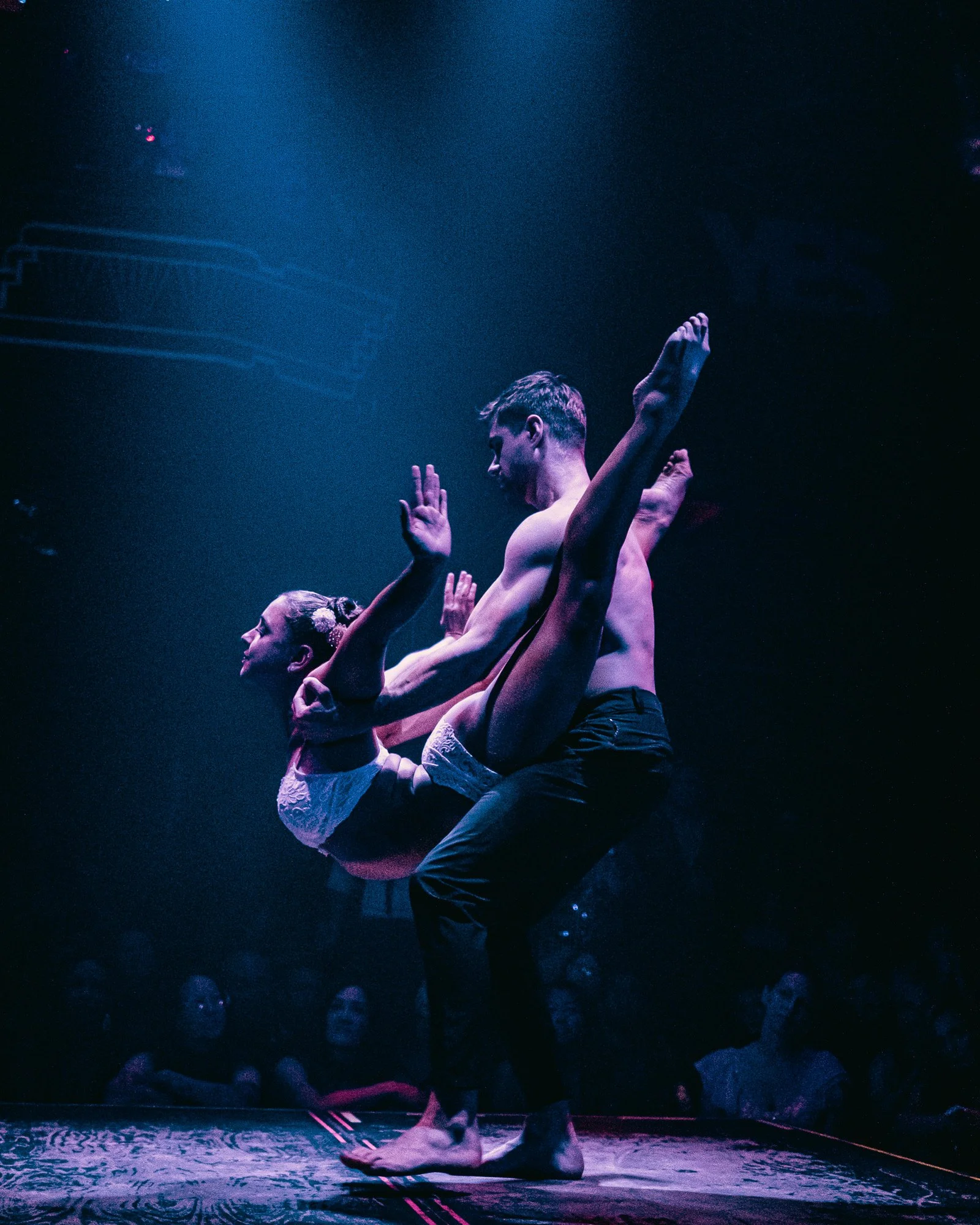 Allison Schieler performing a contortion act at an event
