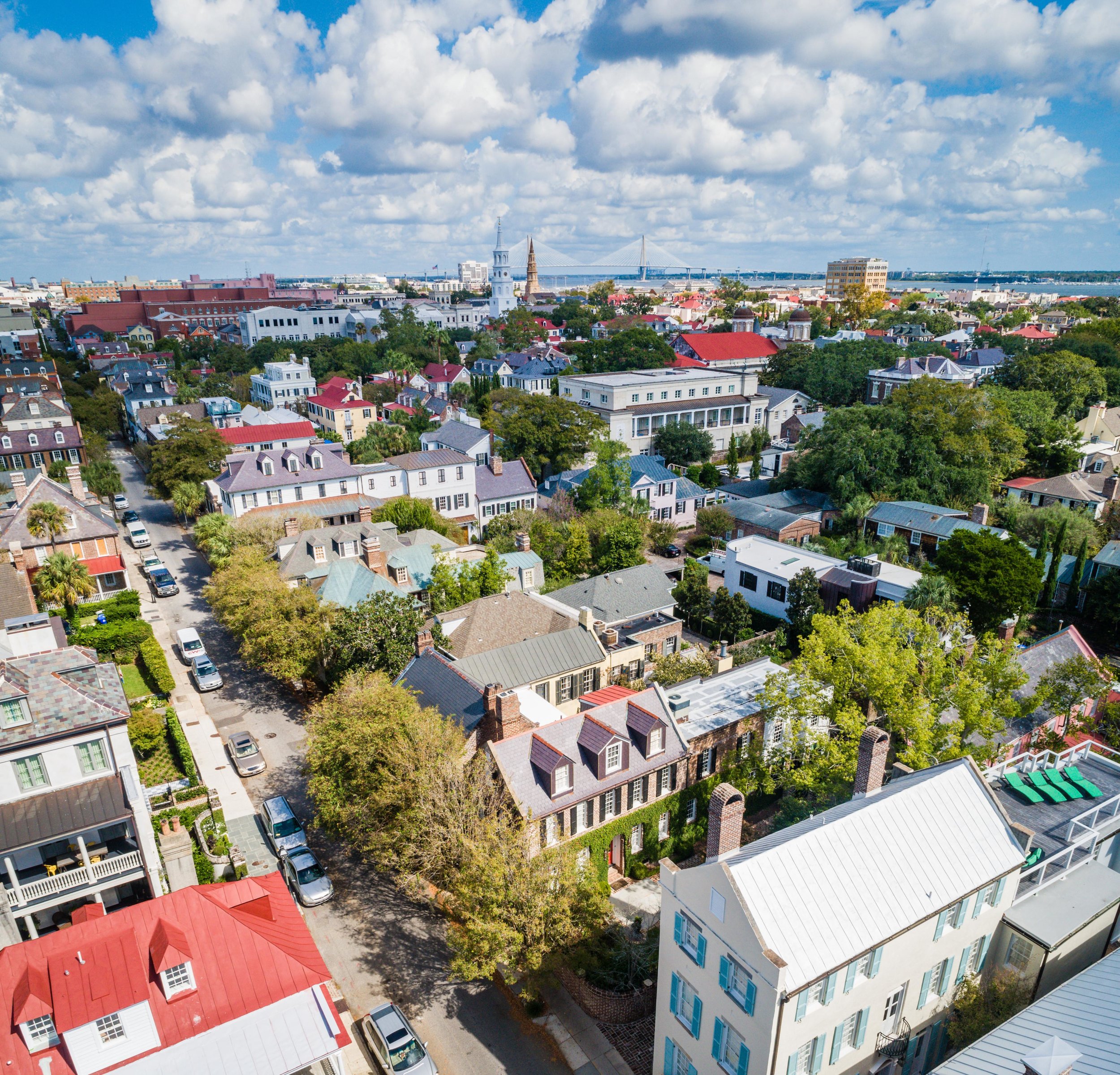 Aerial panorama — Charleston coast