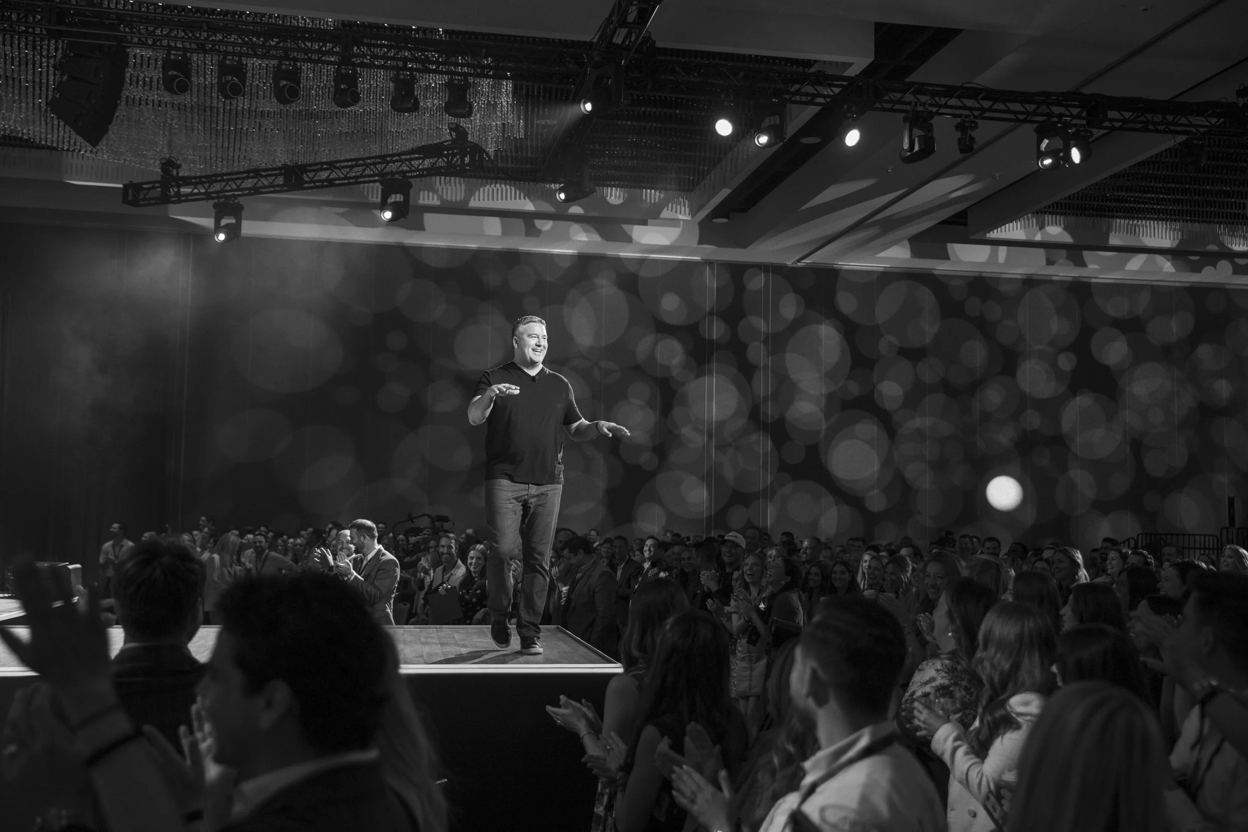Multi-camera video coverage of a keynote at a corporate conference