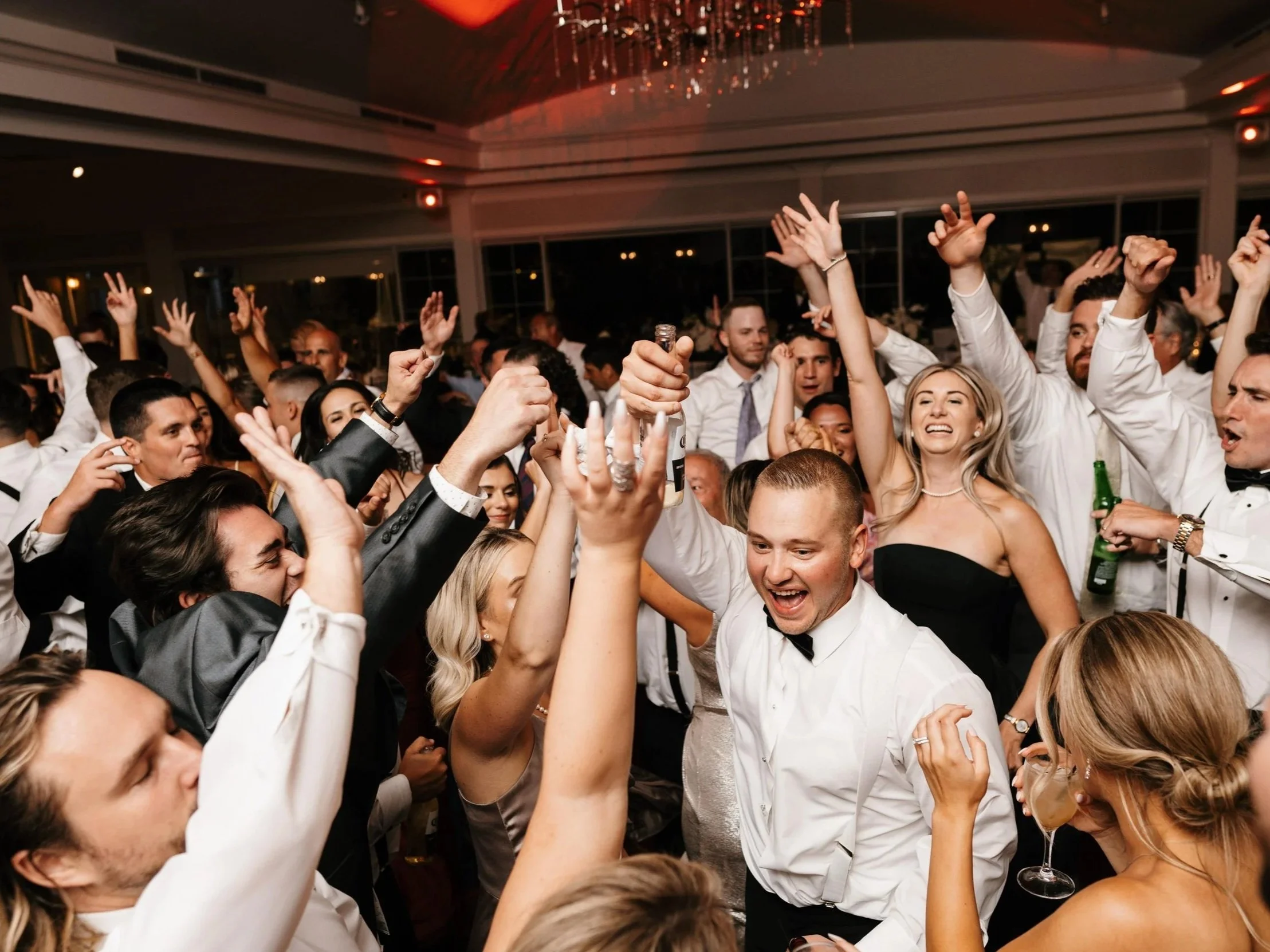 Elegant wedding reception with custom uplighting by Sound Express Entertainment