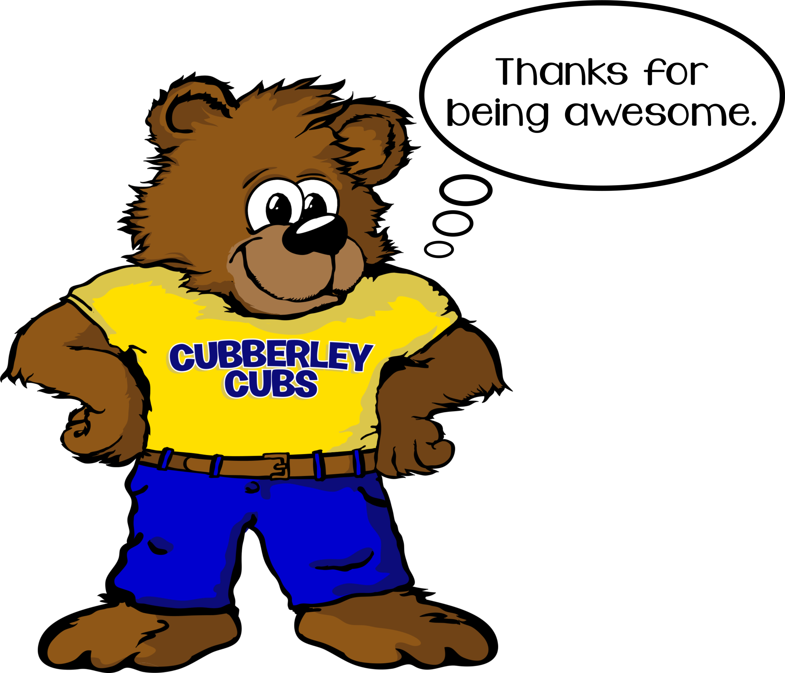 Cubberley Cubs bear saying thanks for being awesome