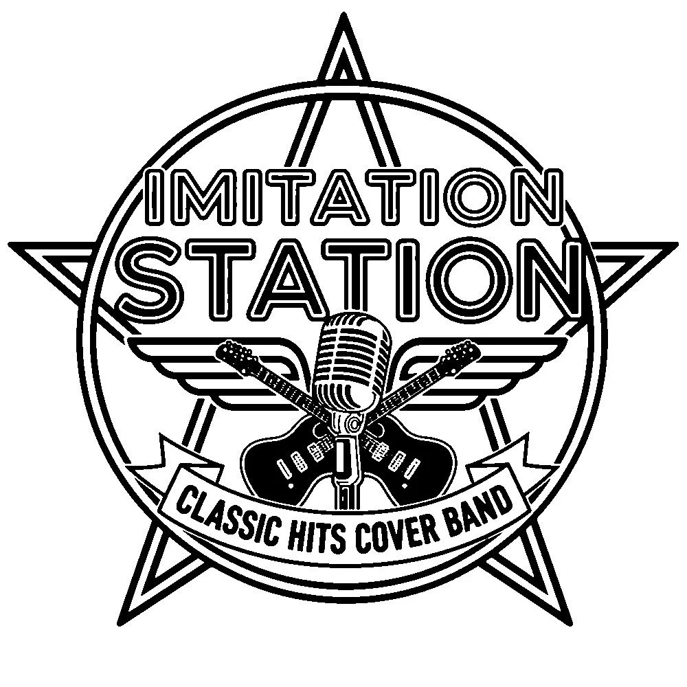 Black line version of the Imitation Station identity