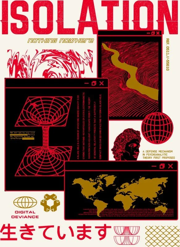 Red and black Isolation apparel graphic