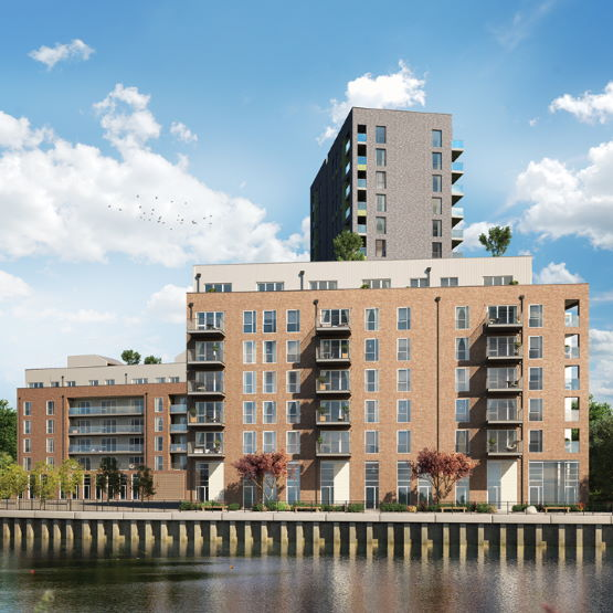 Bellway Homes — Kent Wharf — Balconies & balustrades (CGI)