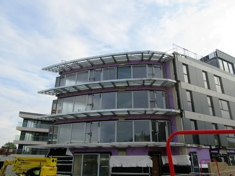 Steelwork during building construction