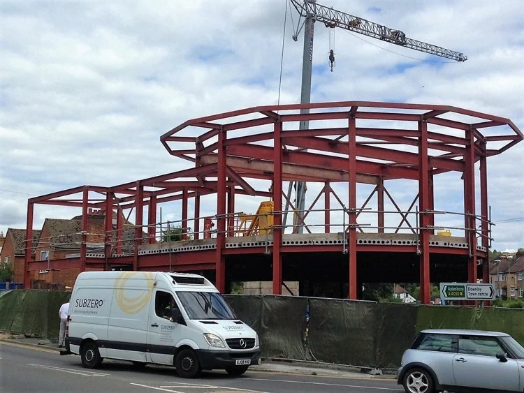 Curved structural steel frame