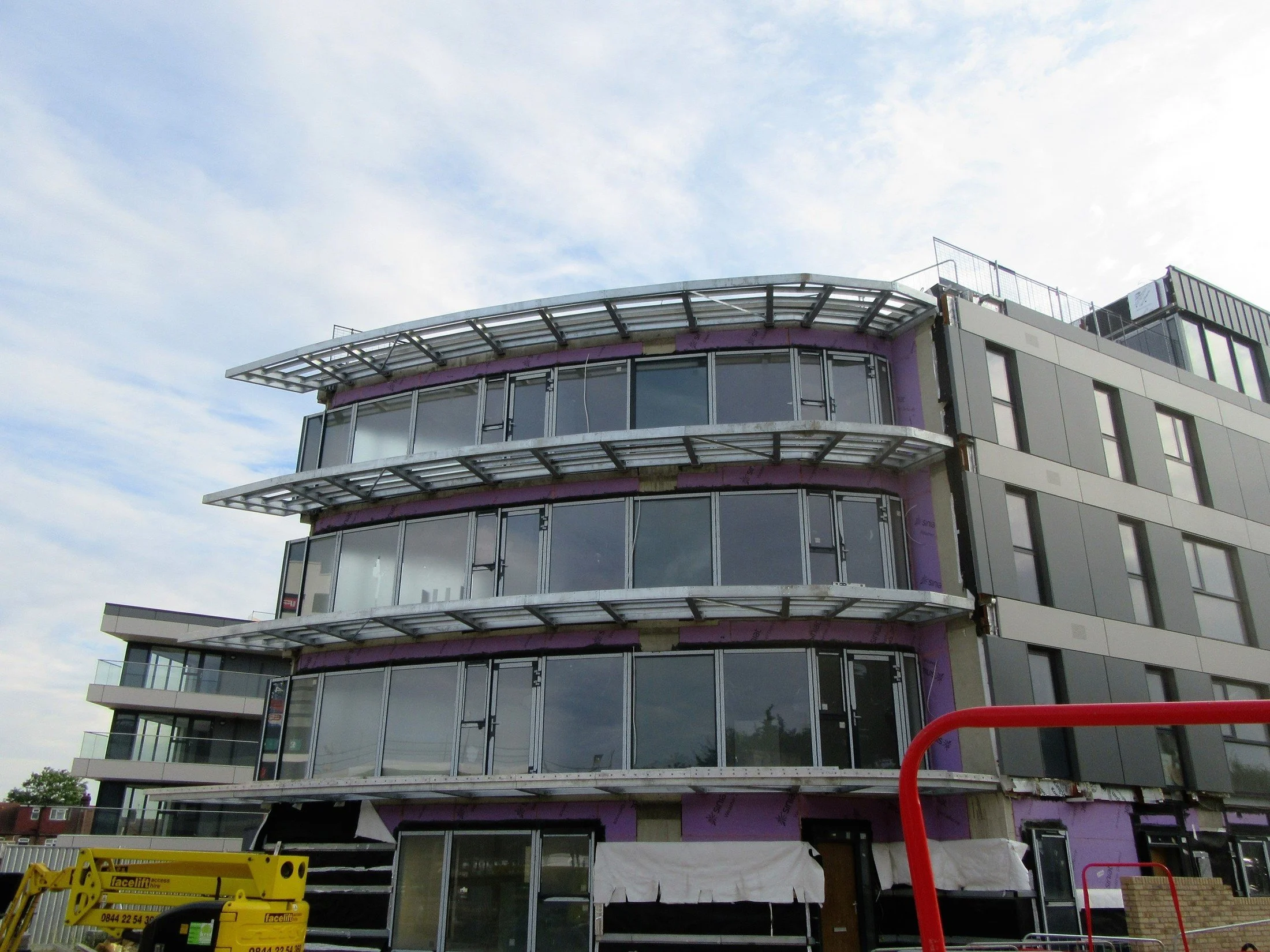 Steelwork during building construction