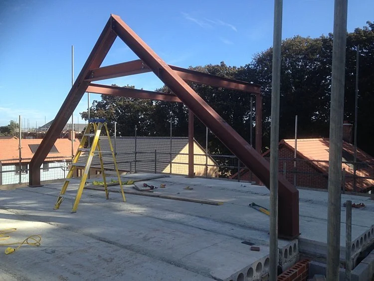 Pitched roof steel frame