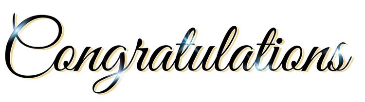 Decorative image, with the word Congratulations