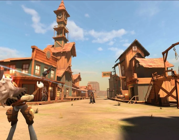 In game: the western town.