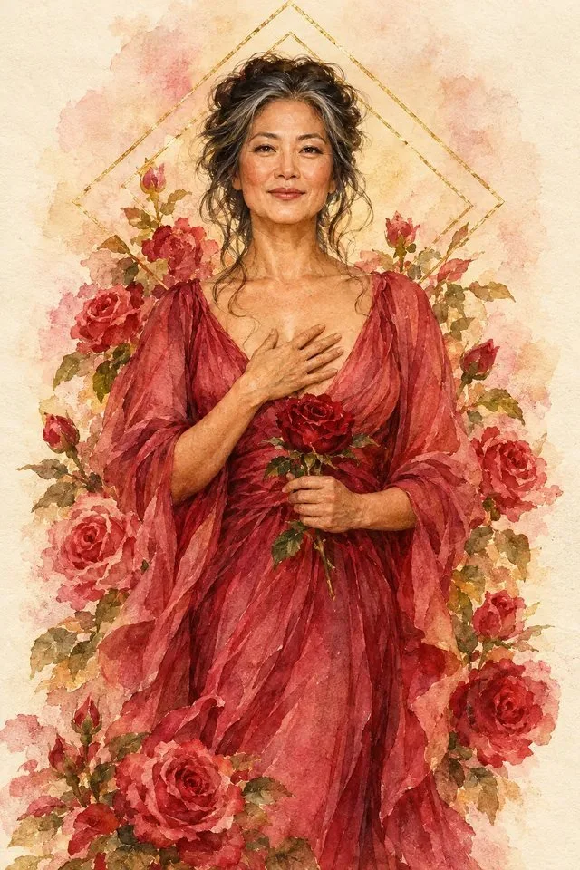 Watercolor of a wise woman as The Lover