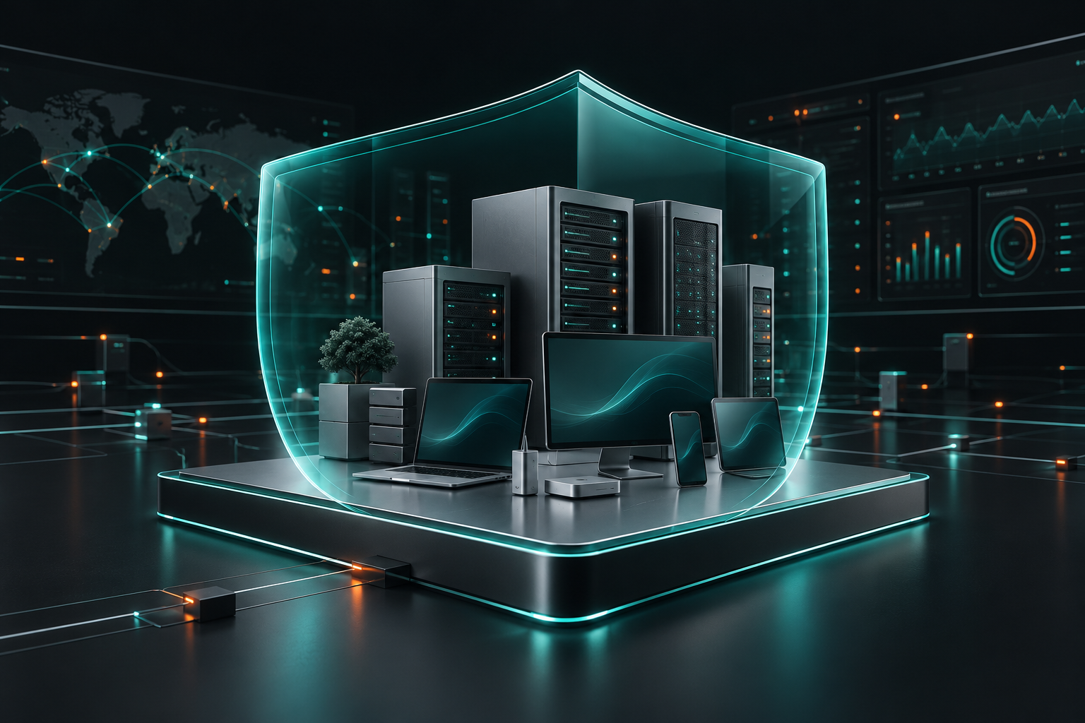 Illustration of protected business devices