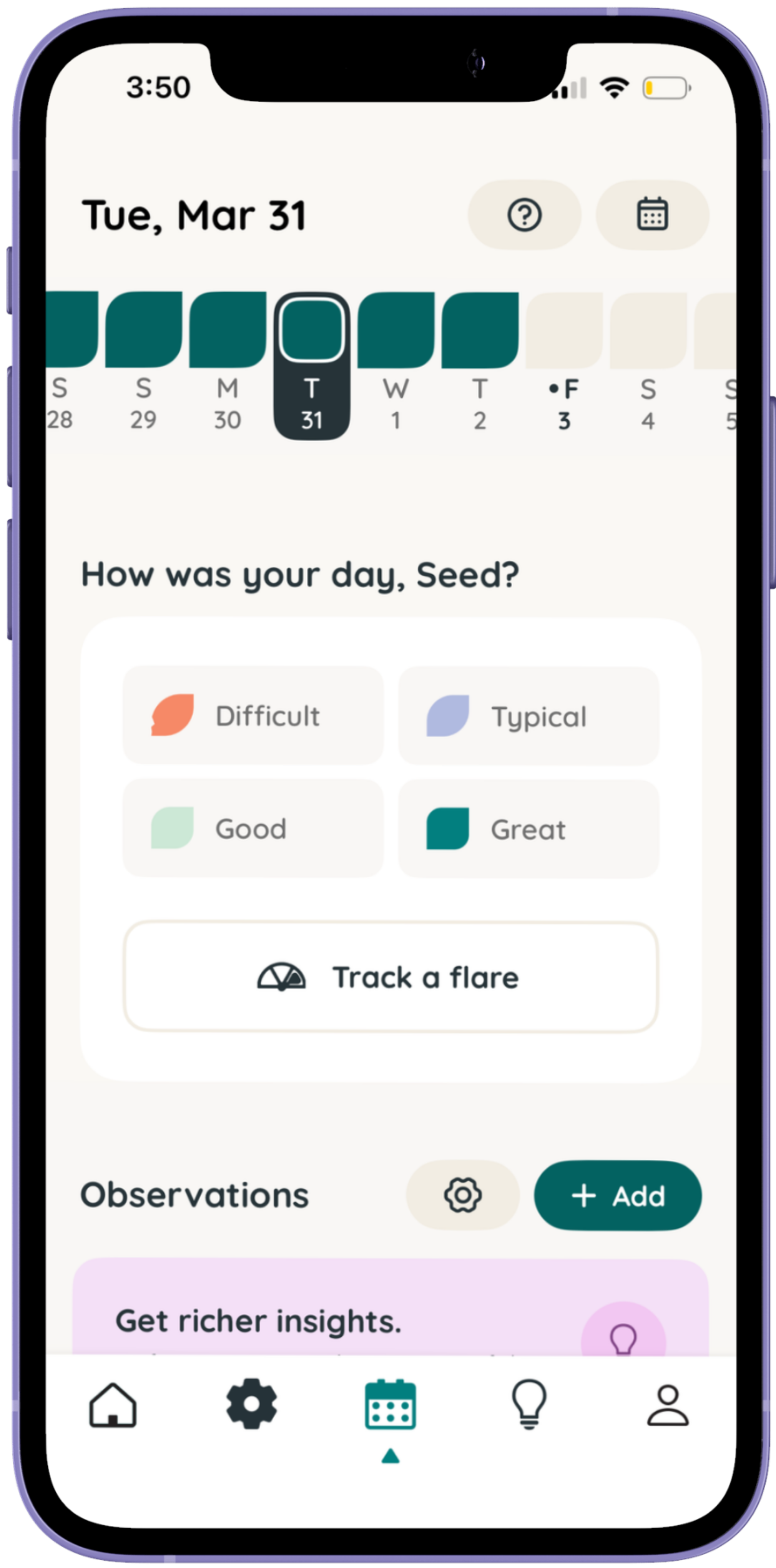 Folia app screen 2