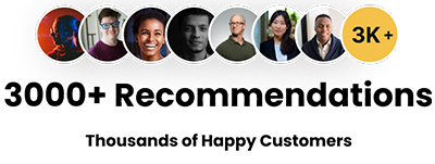 Image of customer headshots representing 3000+ recommendations for Nationwidehomeloansgroup.com