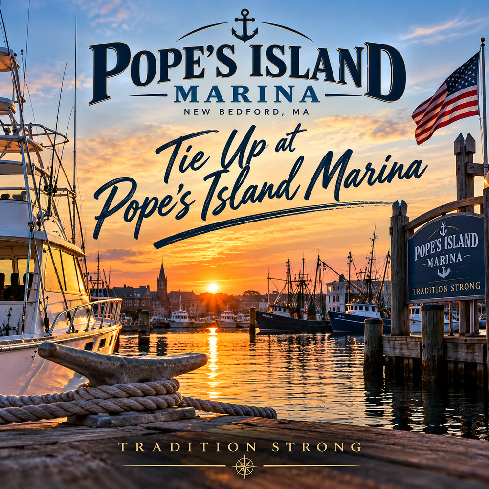 Tie Up at Pope's Island Marina song cover, featuring New Bedford harbor at sunset