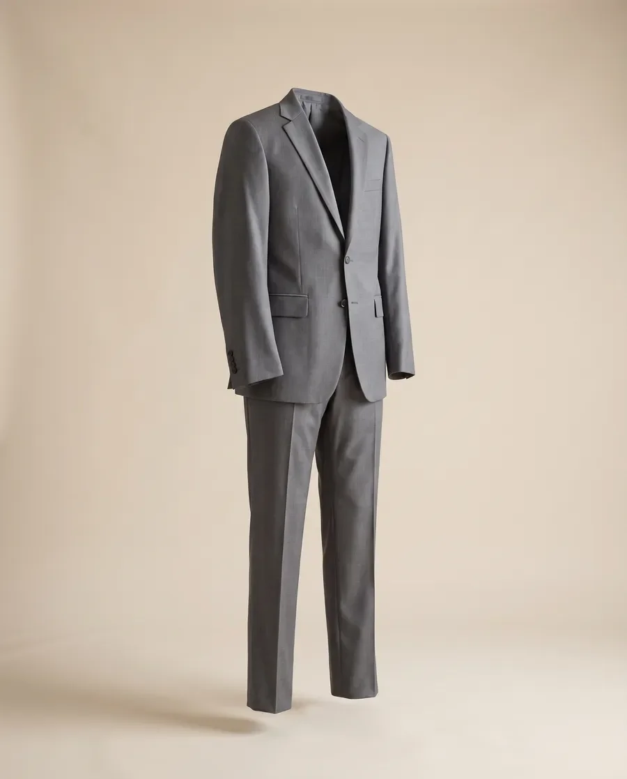 Mid-grey worsted suit