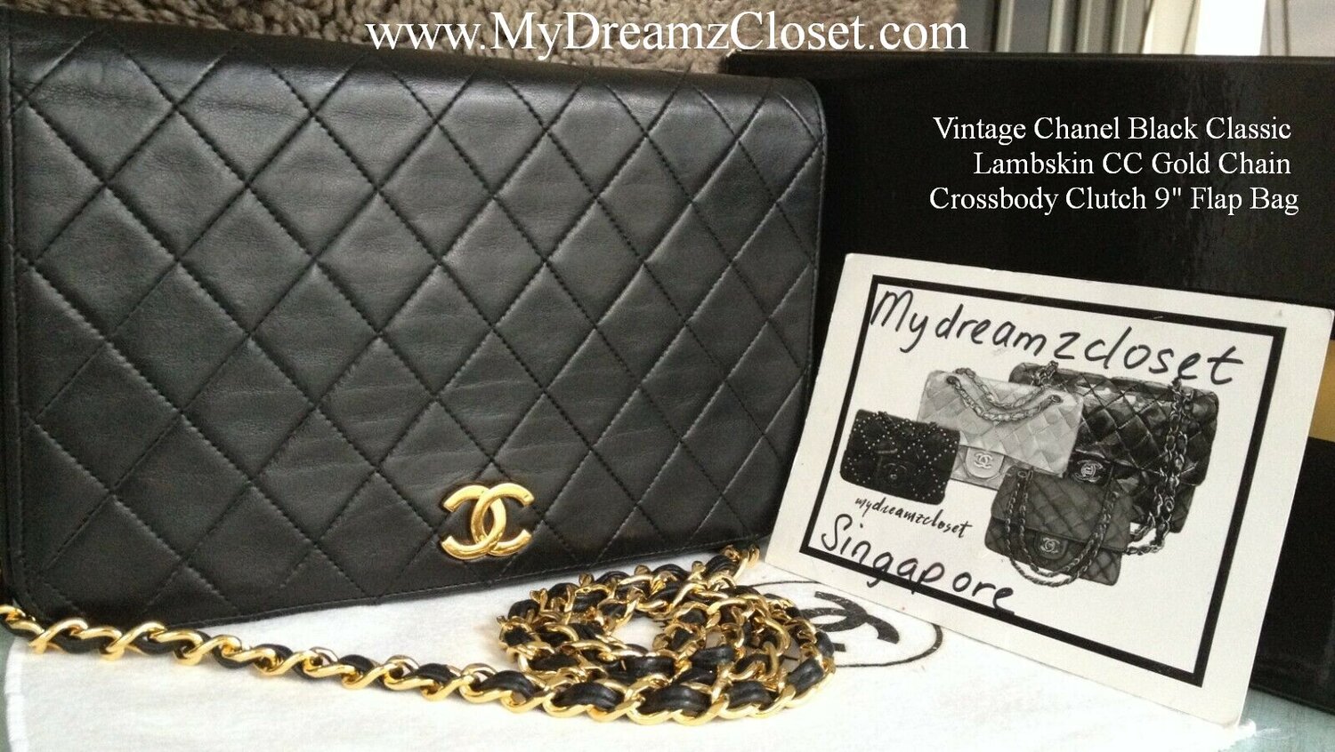 Sold at Auction: CHANEL - Vintage Multi Chain *RARE* CC Black Envelope  Crossbody Bag