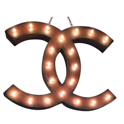 Up-Cycled Chanel Lighted Signage — Fringe