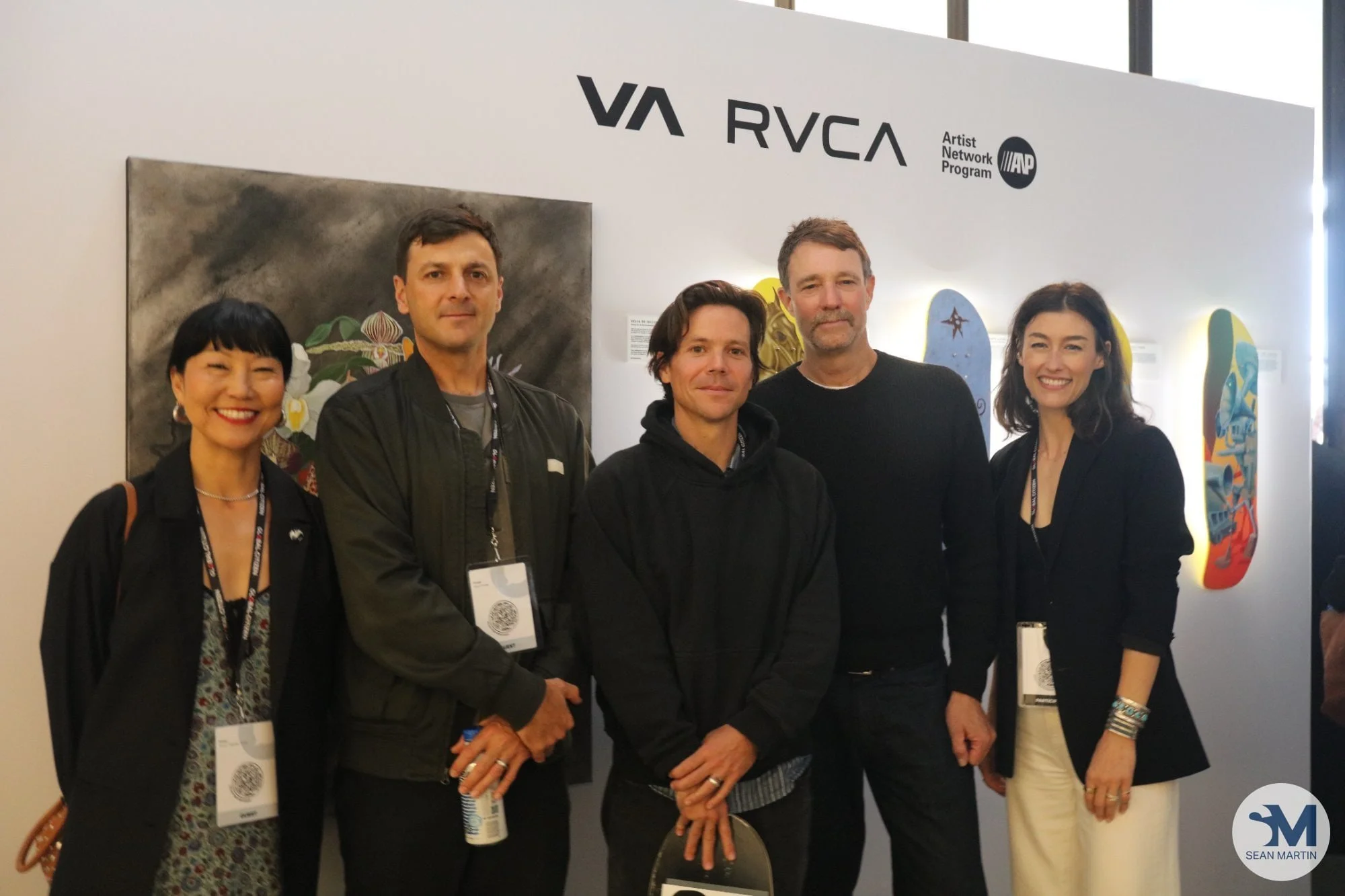 The RVCA team with their skateboard and painting display, part of the RVCA x Global Citizen art partnership at Global Citizen NOW: NYC 2026