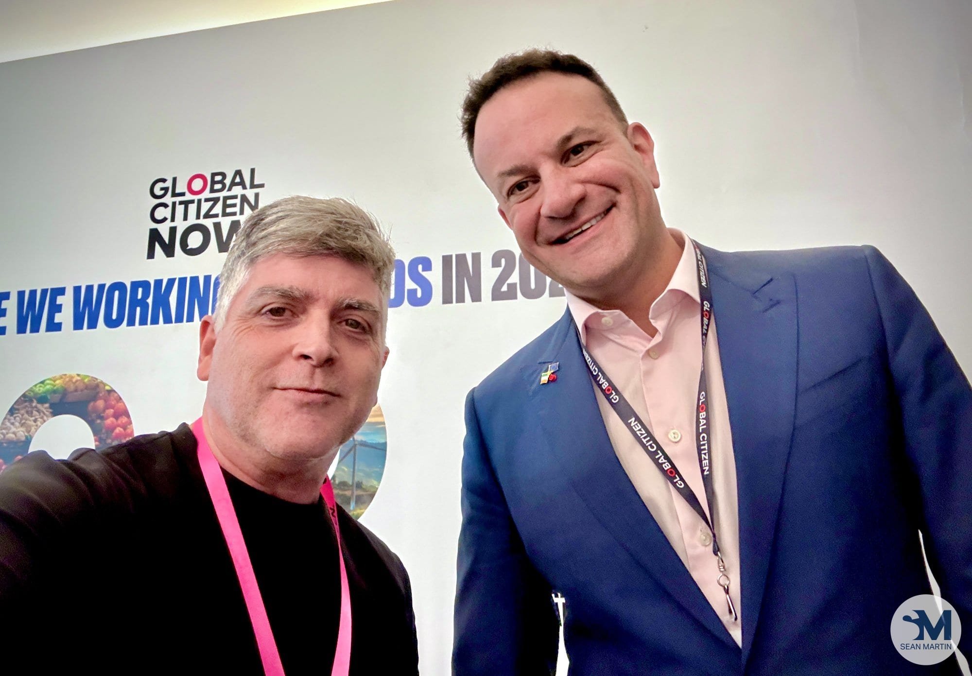 Sean Martin with former Irish Taoiseach Leo Varadkar at Global Citizen NOW: NYC 2026