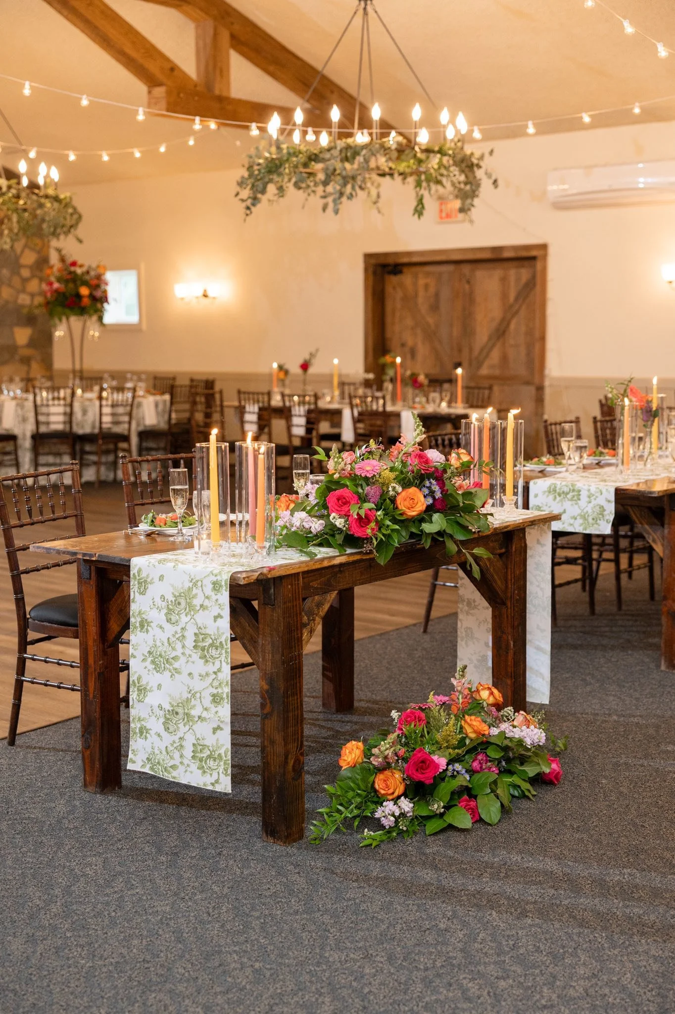 White Sweetheart Table at Wedding Venue