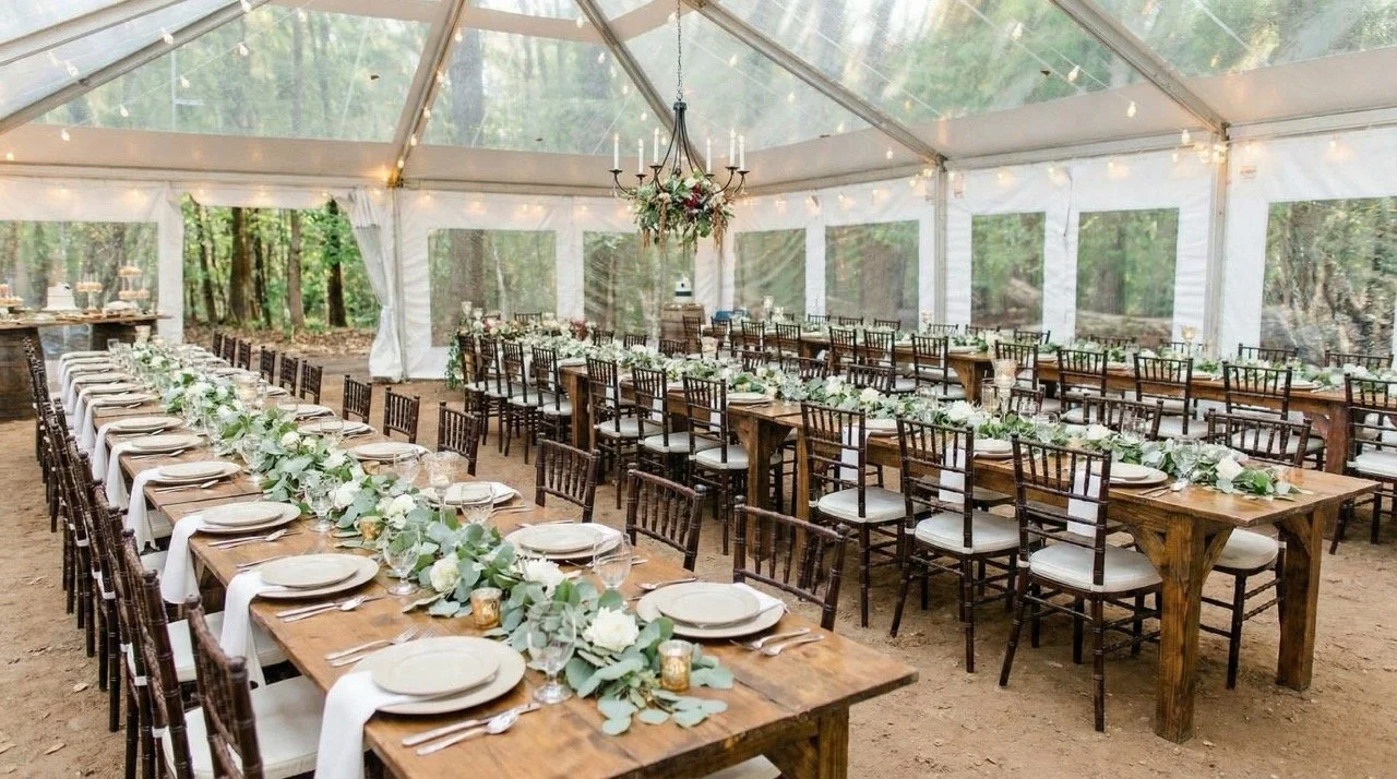 Farmhouse table rental for Lancaster County wedding