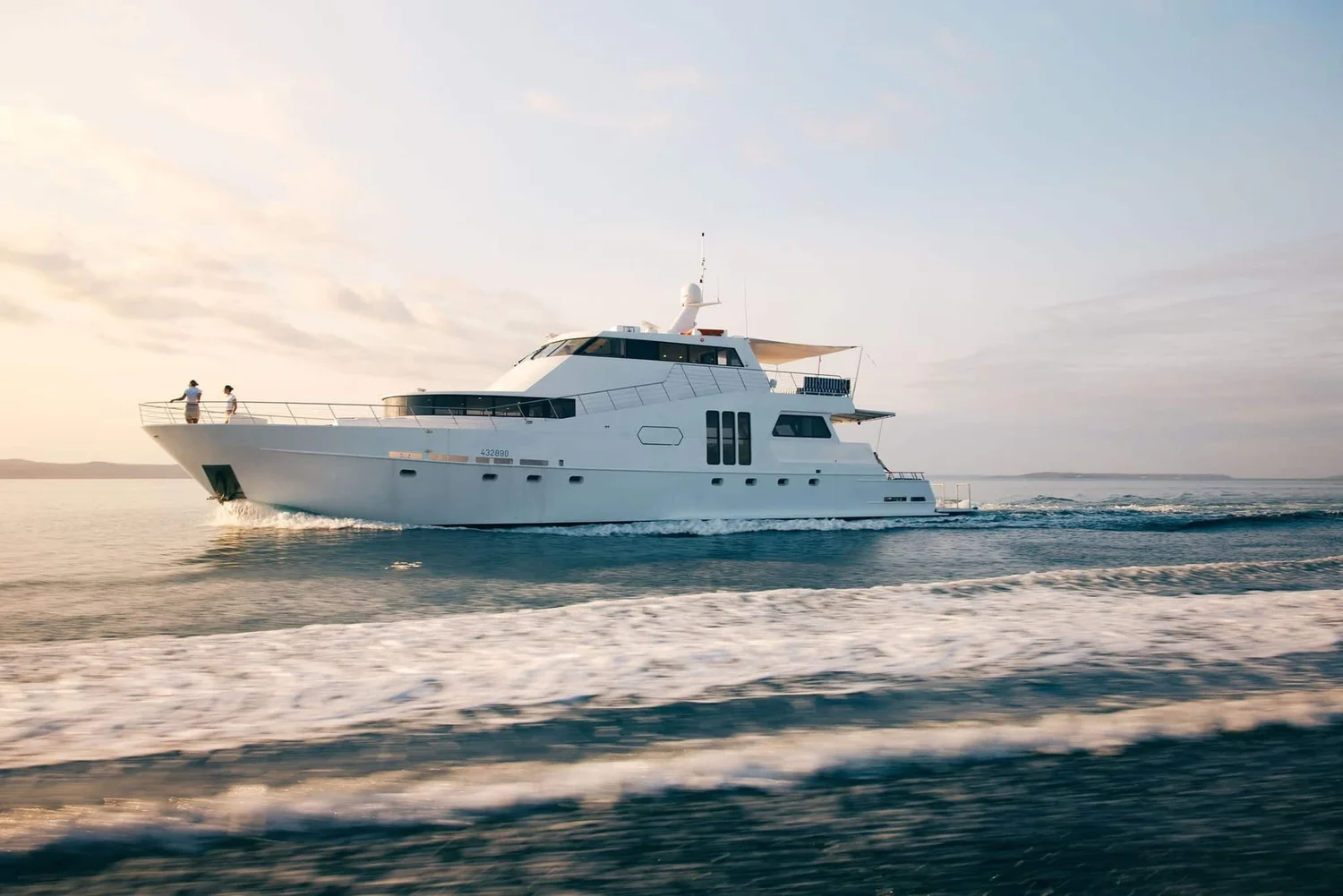 YOT Viva, an 80ft private superyacht, cruising under way on open water